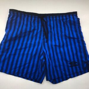 Umbro Blue & Black Striped Athletic Shorts